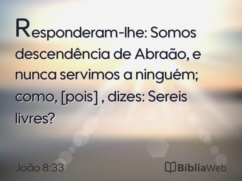 João 8:33 em imagem para compartilhar