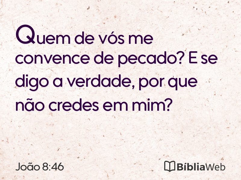 João 8:46 em imagem para compartilhar