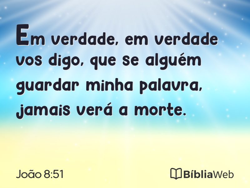 João 8:51 em imagem para compartilhar