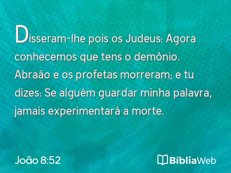 João 8:52 em imagem para compartilhar