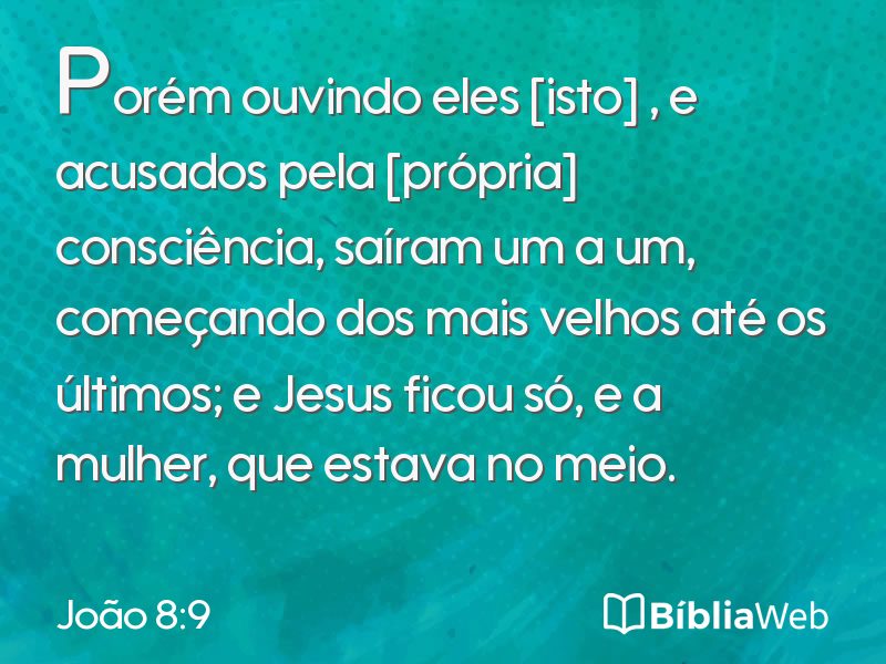 João 8:9 em imagem para compartilhar