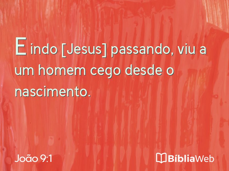 João 9:1 em imagem para compartilhar