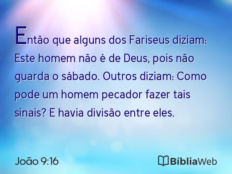 João 9:16 em imagem para compartilhar