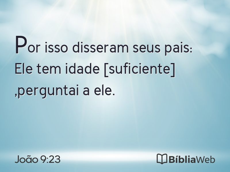 João 9:23 em imagem para compartilhar