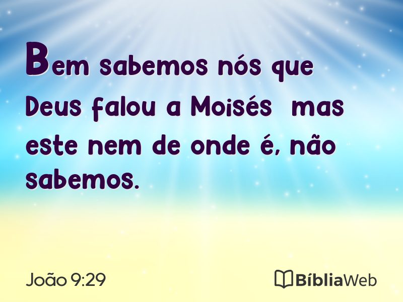 João 9:29 em imagem para compartilhar