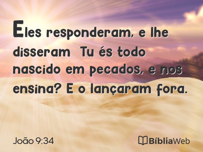 João 9:34 em imagem para compartilhar