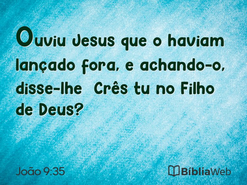 João 9:35 em imagem para compartilhar