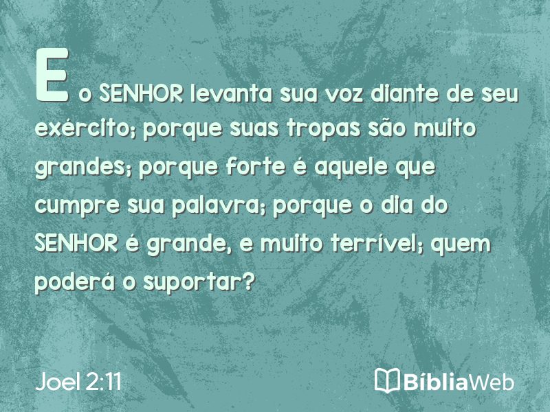 Joel 2:11 em imagem para compartilhar