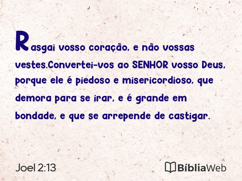 Joel 2:13 em imagem para compartilhar