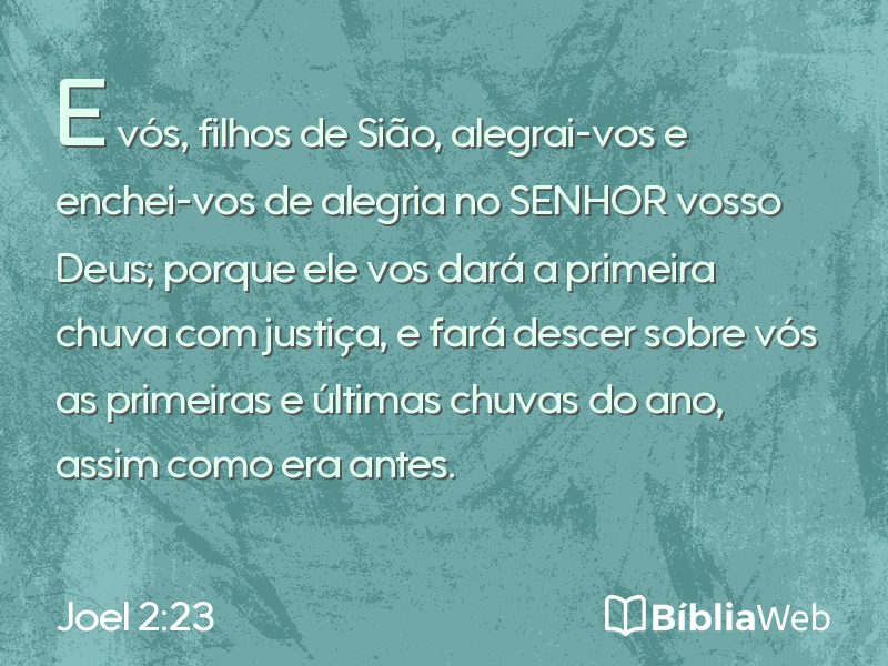 Joel 2:23 em imagem para compartilhar