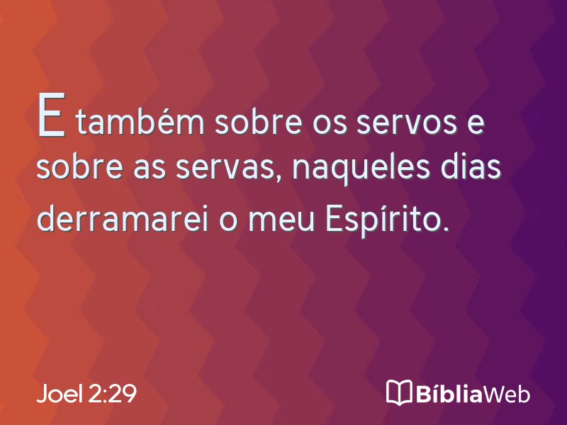 Joel 2:29 em imagem para compartilhar