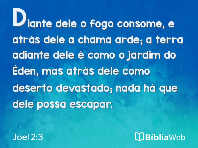 Joel 2:3 em imagem para compartilhar