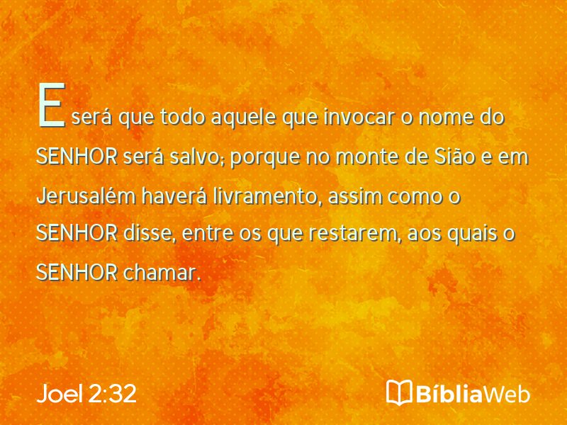 Joel 2:32 em imagem para compartilhar