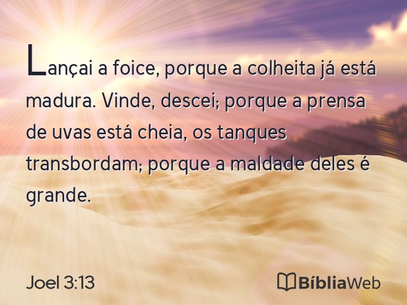 Joel 3:13 em imagem para compartilhar