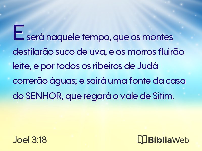 Joel 3:18 em imagem para compartilhar