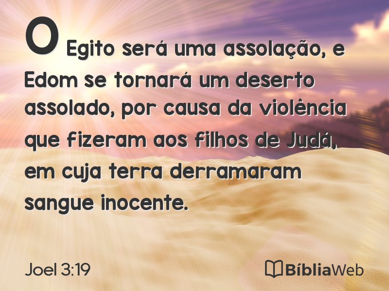 Joel 3:19 em imagem para compartilhar