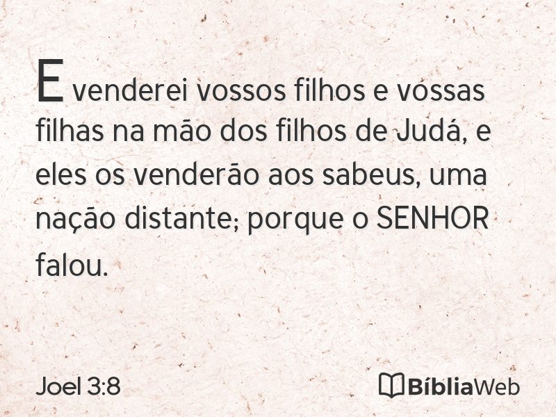 Joel 3:8 em imagem para compartilhar