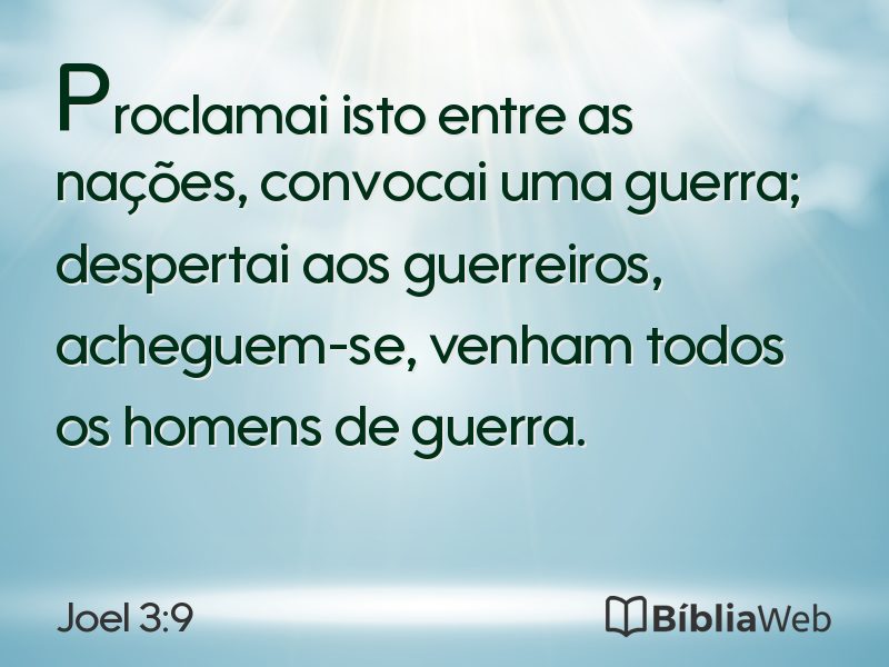 Joel 3:9 em imagem para compartilhar