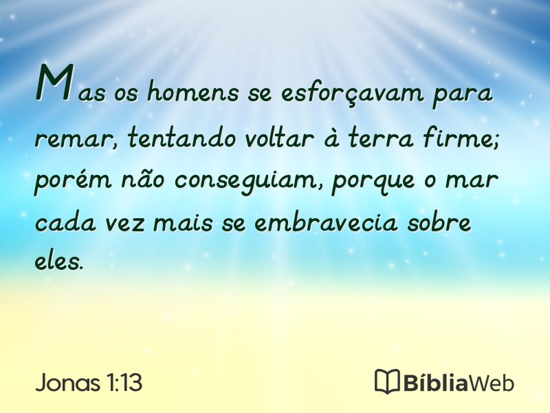 Jonas 1:13 em imagem para compartilhar