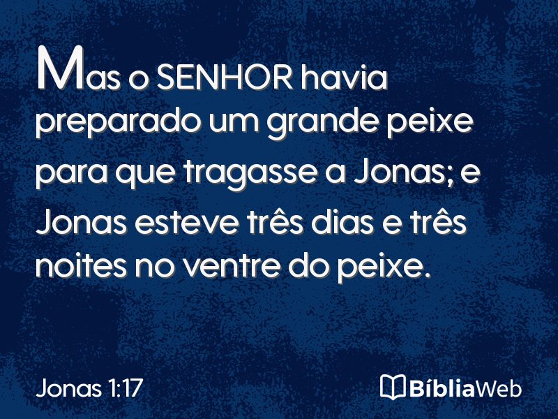 Jonas 1:17 em imagem para compartilhar