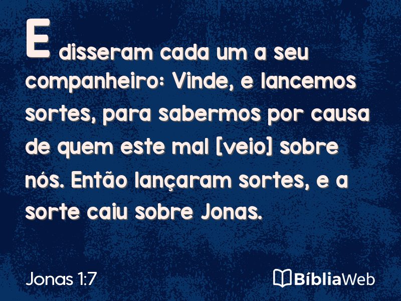 Jonas 1:7 em imagem para compartilhar