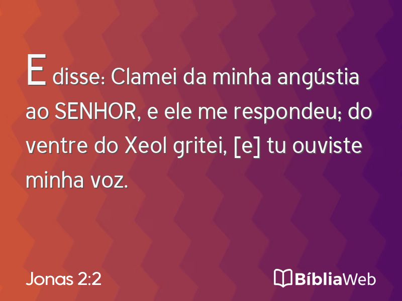 Jonas 2:2 em imagem para compartilhar