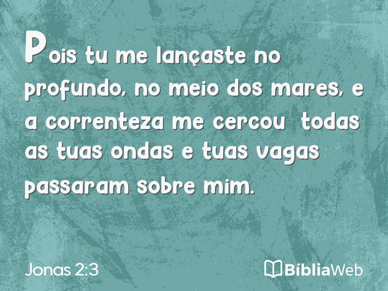 Jonas 2:3 em imagem para compartilhar