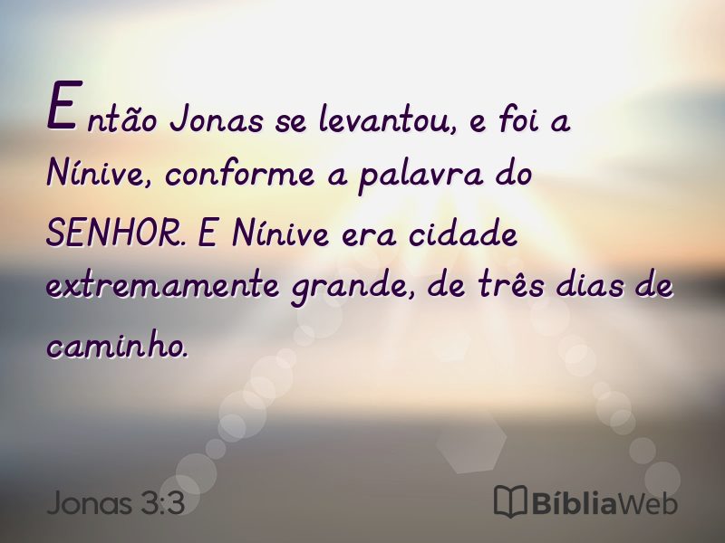 Jonas 3:3 em imagem para compartilhar