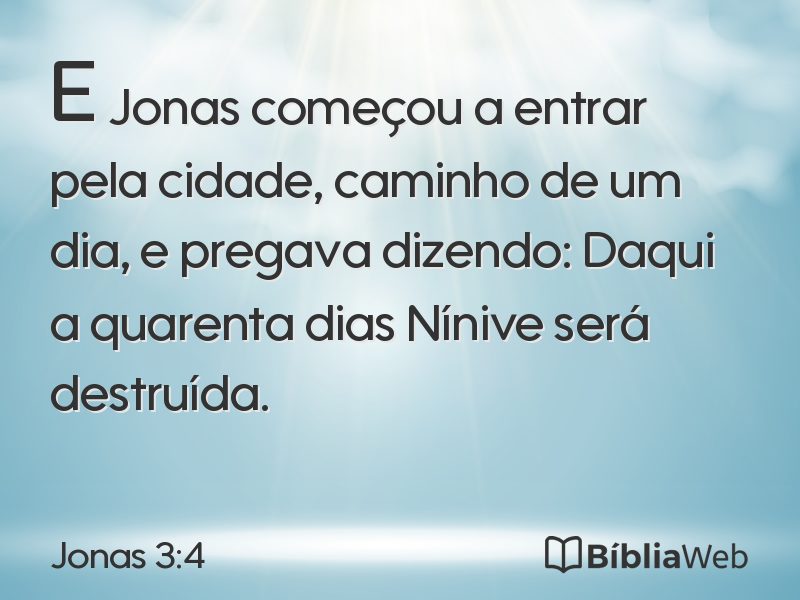 Jonas 3:4 em imagem para compartilhar