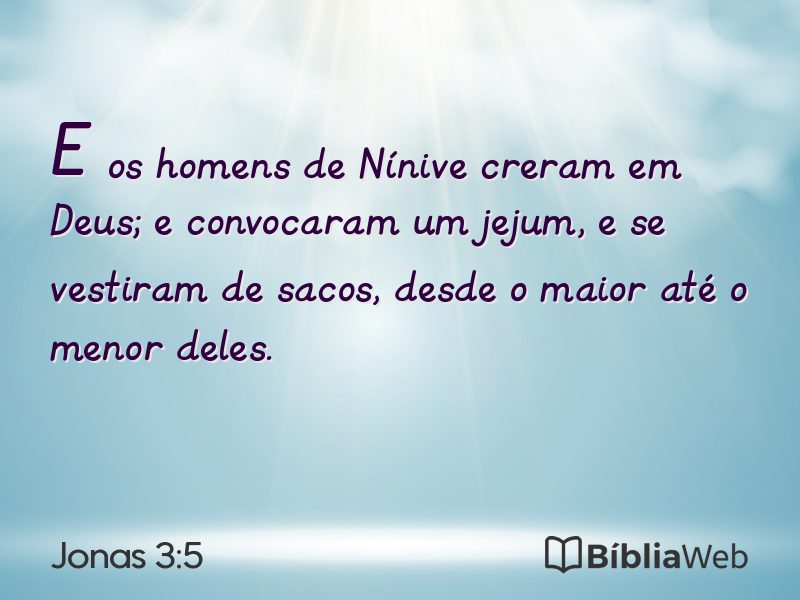 Jonas 3:5 em imagem para compartilhar