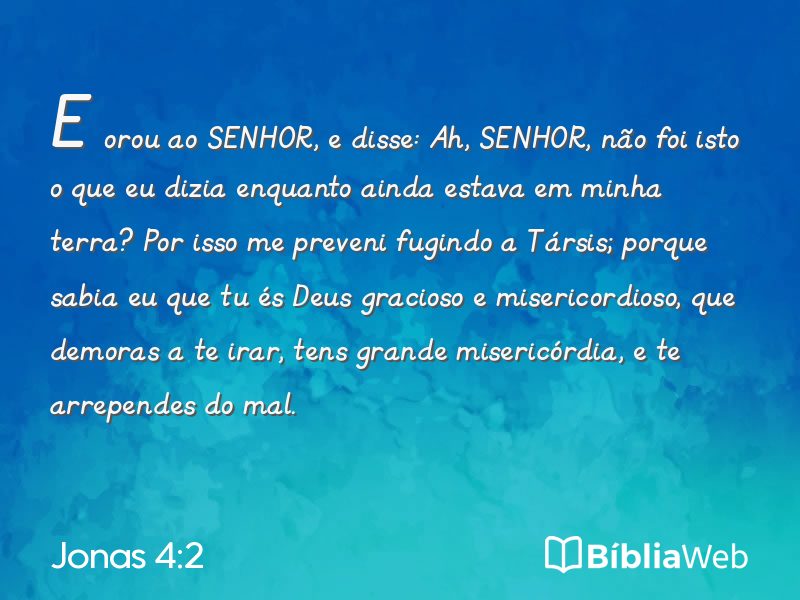 Jonas 4:2 em imagem para compartilhar