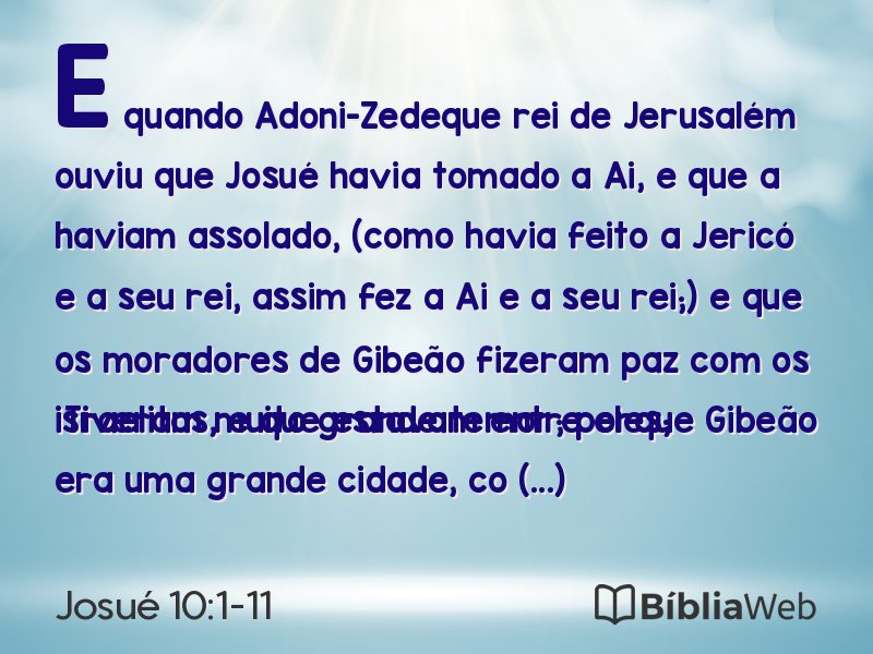 Josué 10:1-11 em imagem para compartilhar