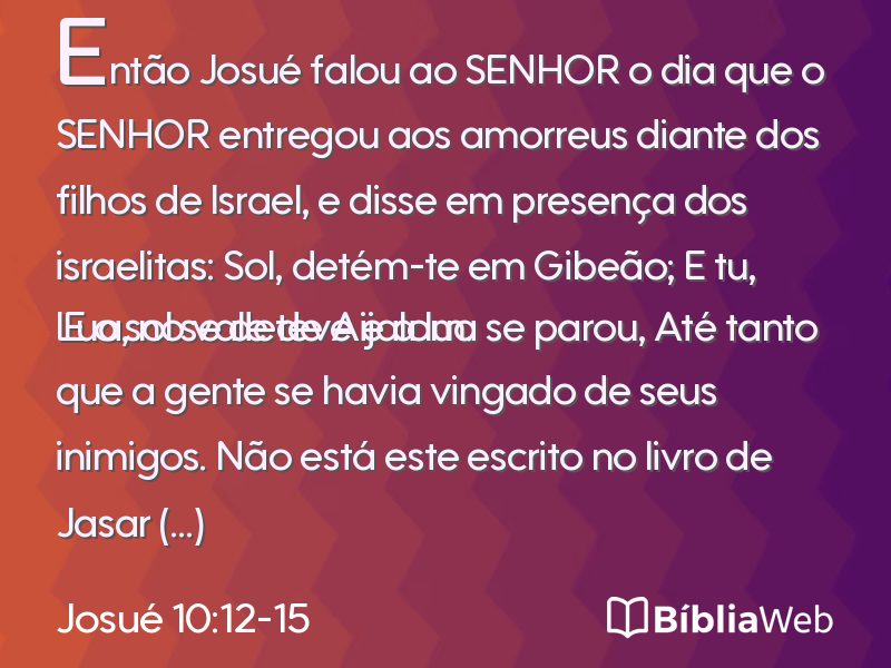 Josué 10:12-15 em imagem para compartilhar