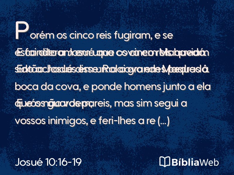 Josué 10:16-19 em imagem para compartilhar