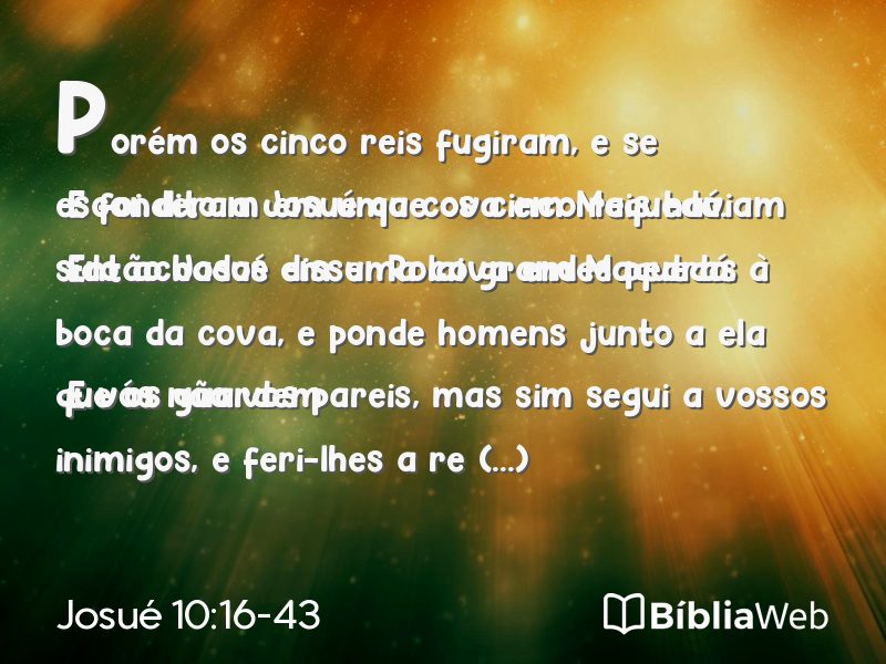 Josué 10:16-43 em imagem para compartilhar