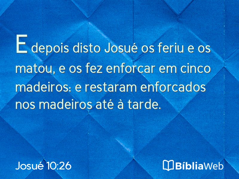 Josué 10:26 em imagem para compartilhar