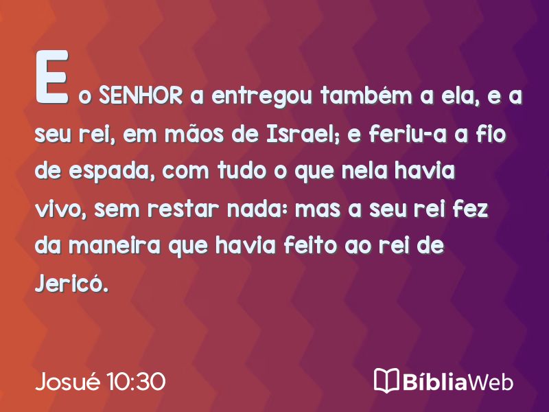 Josué 10:30 em imagem para compartilhar