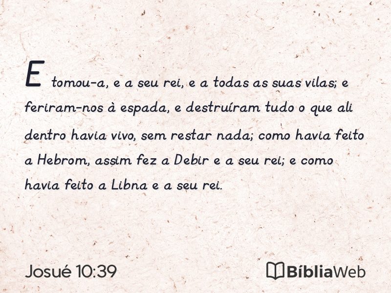 Josué 10:39 em imagem para compartilhar