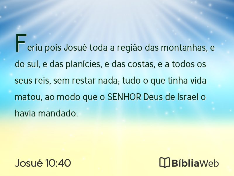 Josué 10:40 em imagem para compartilhar