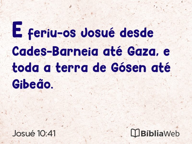 Josué 10:41 em imagem para compartilhar