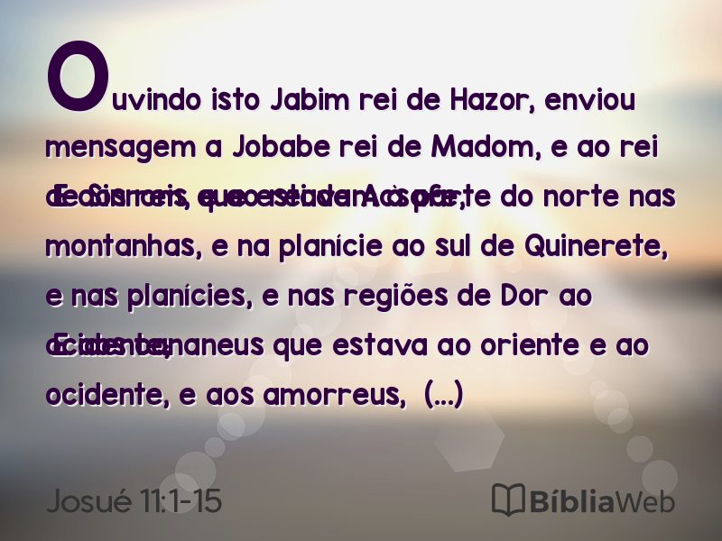 Josué 11:1-15 em imagem para compartilhar