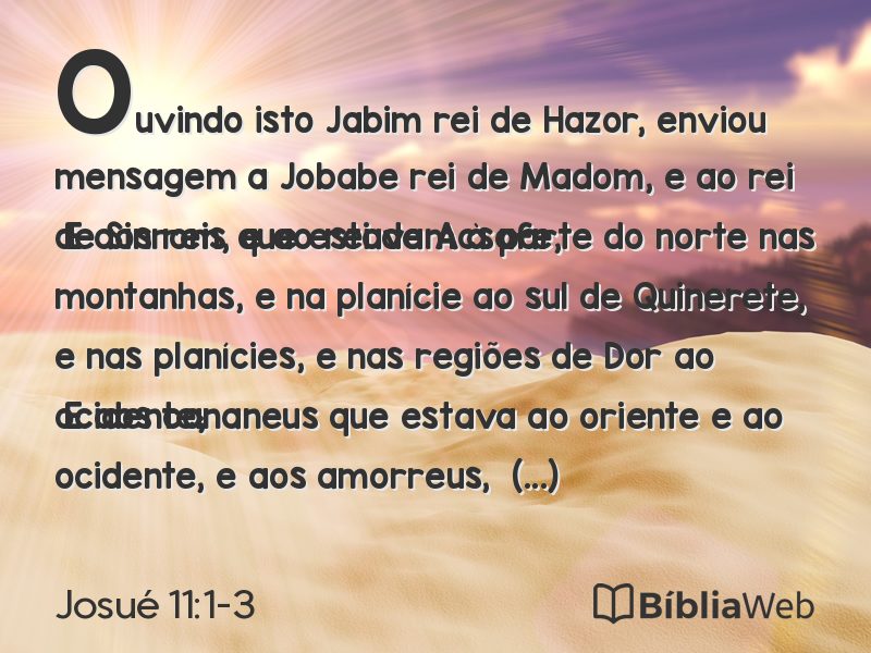 Josué 11:1-3 em imagem para compartilhar