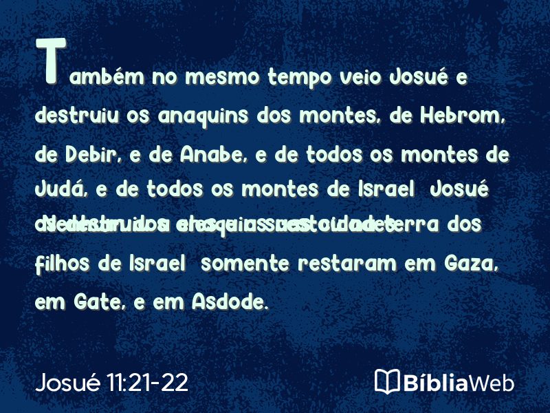 Josué 11:21-22 em imagem para compartilhar