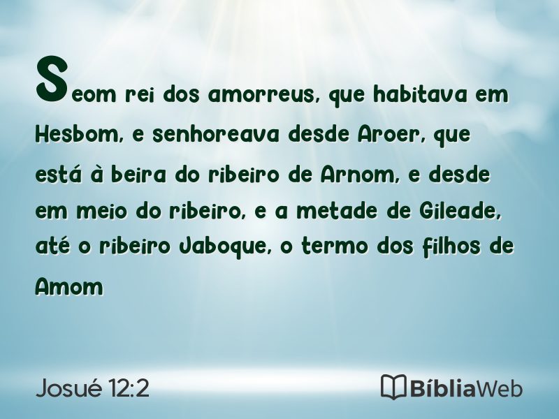 Josué 12:2 em imagem para compartilhar