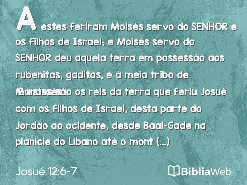 Josué 12:6-7 em imagem para compartilhar