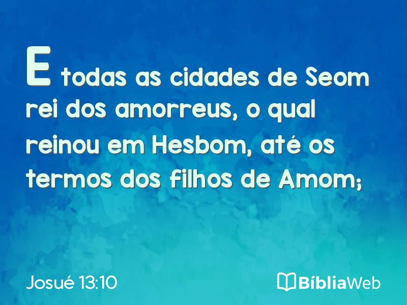Josué 13:10 em imagem para compartilhar