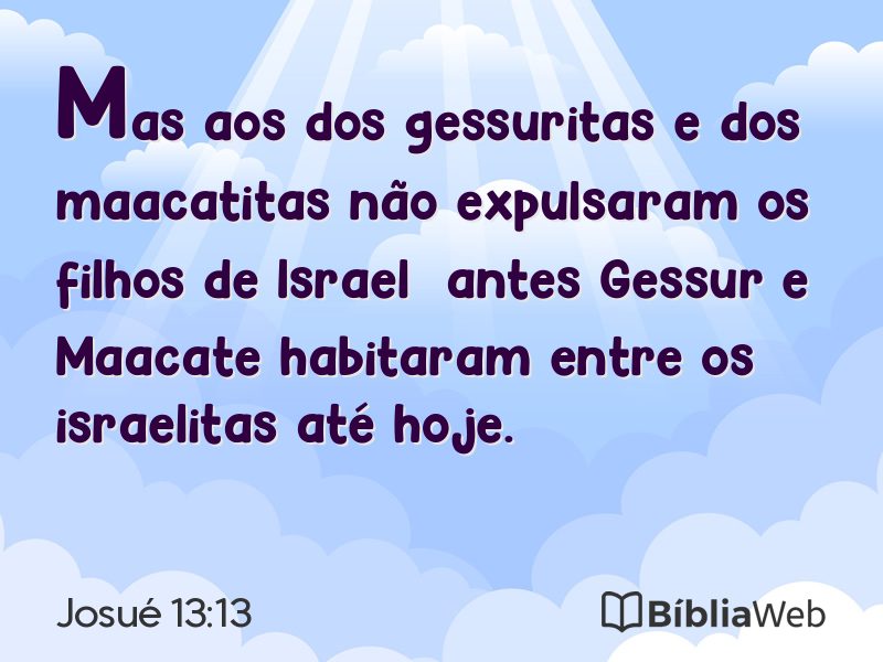 Josué 13:13 em imagem para compartilhar