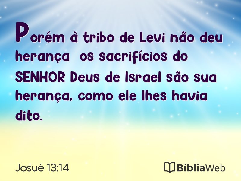 Josué 13:14 em imagem para compartilhar