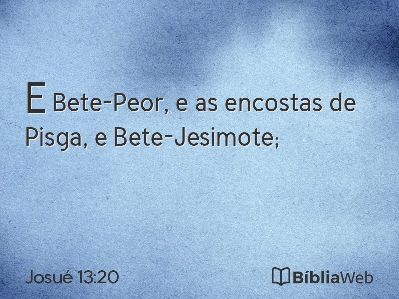 Josué 13:20 em imagem para compartilhar