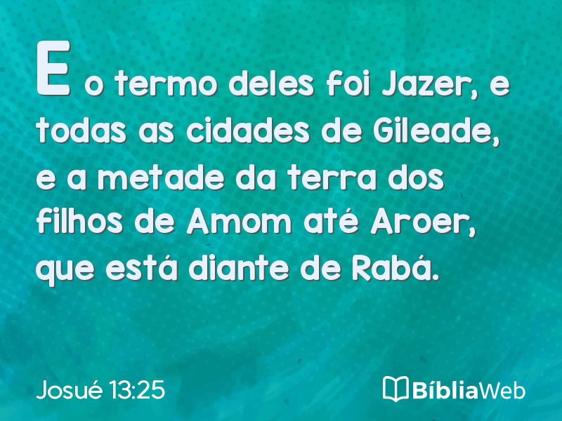 Josué 13:25 em imagem para compartilhar